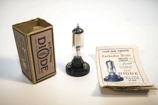 Rare Electrad Diode Vacuum Tube With Box,  Socket And Paperwork