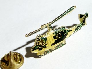 Uh - 1 Huey Vtg 1 1/2 " Large Hat Pin Badge Army Camo Metal Helicopter