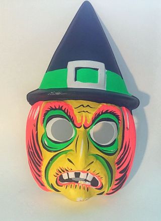 Vintage & Hag Witch Bight Colors Halloween Costume Mask 1978