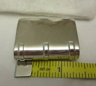 Vintage 925 Sterling Silver Pill Box Book Shape w/ Hinge Mexico TD - 116 w/ Pouch 2