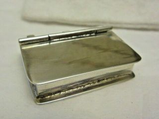 Vintage 925 Sterling Silver Pill Box Book Shape w/ Hinge Mexico TD - 116 w/ Pouch 3