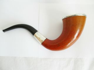 Stunning 1880 - 1900 Calabash Smokers Pipe H/m Silver Mounts L&b Sherlock Holmes