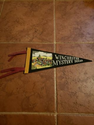 Vintage Pennant Winchester Mystery House San Jose California Ca 11.  5 " Old Felt