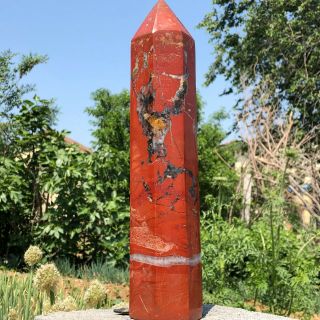 4.  28lb Natural Red Jasper Quartz Crystal Obelisk Healing Lyq431