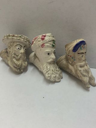 Three Figural Gambier Clay Pipes