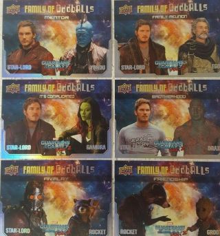 2017 Guardians Of The Galaxy Vol.  2 Trading Card Set Of 12 Family Of Oddballs