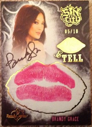 Brandy Grace 2015 Sin City /10 Kiss & Tell Vegas Bby Autograph Benchwarmer Card