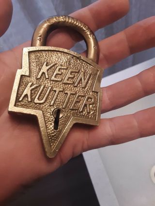 Southern Pacific Railroad Keen Kutter Brass Casted Pad Lock Rare Railroadiania 7