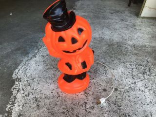 Rare 1969 Empire Plastics Halloween Jack O Lantern Pumpkin Top Hat Blow Mold