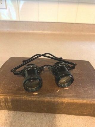 Vintage Wollensak Allscope Magnifying Telescopic Binocular Eye Glasses