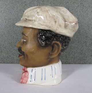 Antique Black Americana Majolica Tobacco Humidor Jar The Gentleman 1899 - 1920 yqz 3