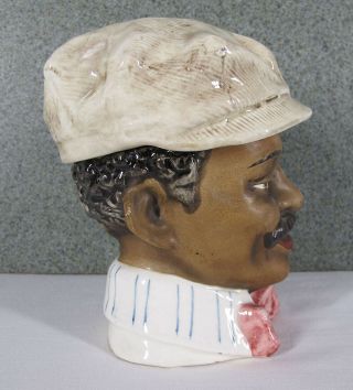 Antique Black Americana Majolica Tobacco Humidor Jar The Gentleman 1899 - 1920 yqz 5