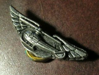 Vintage Helicopter Pilot Wing Screwback Pin - Aviation Airplane