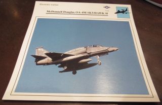 Mcdonnell Douglas 0a - 4m Skyhawk Ii Military Airplane Photo Card W Specifications