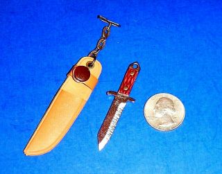 Vintage Miniature Keychain Bowie Knife W/sheath - Japan