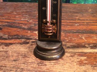 Vintage Tycos Tabletop Thermometer Brass. 4