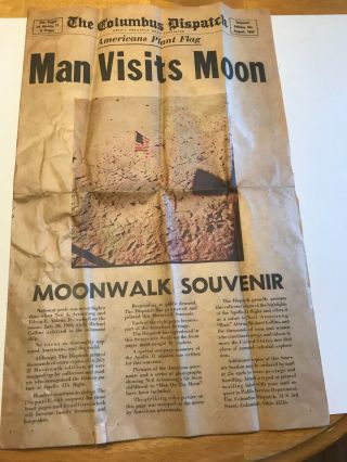 Vintage August 1969 Columbus Dispatch Apollo Moon Landing Newspaper - Rare