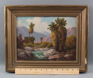 Authentic John A Conner California Andreas Canyon Western Landscape Oil Painting
