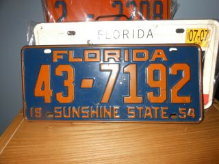 Florida 1954 License Plate Issued In Okaloosa County