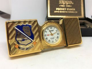 Zippo Limited Edition " Time Tank: Blue Angels " Herringbone Pocket Watch Gold