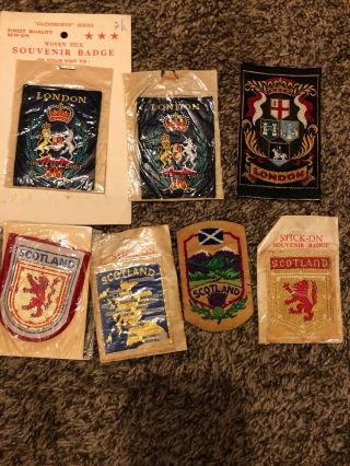 Vintage Souvenir Patches To Scotland And England