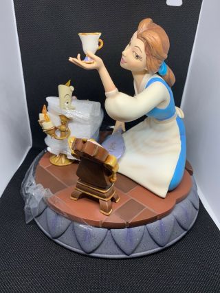 Disney’s Beauty & The Beast 10th Year Belle Figurine Trinket Box W/pin And