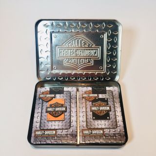 Harley - Davidson Casino Quality Playing Cards 2 Decks in Metal Keepsake Box 3