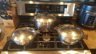 Renaware 18/8 Stainless Cookware 1 1/2 Qt 3 Qt And 6 Qt Saucepans Stock Pot With