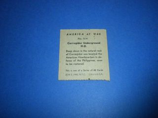 AMERICA AT WAR trading card 514 W.  S.  Corp.  1942 N.  Y.  C.  R12 3