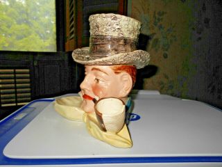 Antique Majolica Toby Figural Tobacco Jar 