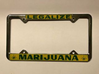 Legalize Marijuana True Vintage License Plate Frame 80s