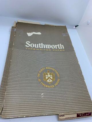 Vintage Southworth Typewriter Onionskin Paper 409c 500 Sheets Plain Cockle Finis
