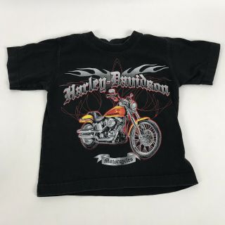 Harley Davidson Black Graphic Toddler Kids Shirt Size 3t