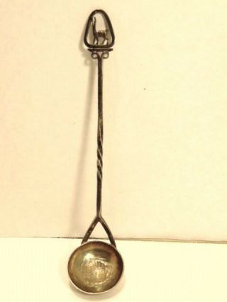 Souvenir Spoon With Llama And Coin Bowl: Handle Marked With 900 And Emblem