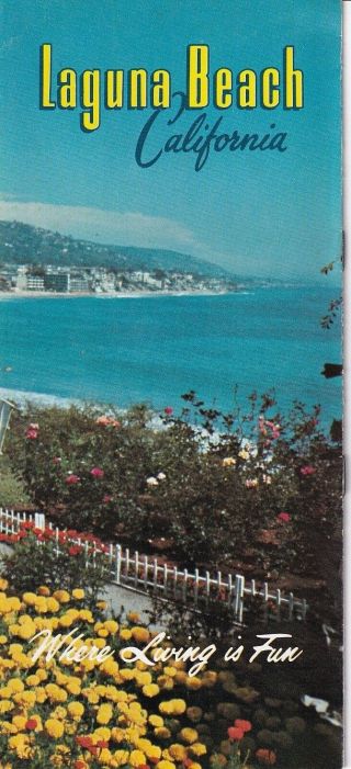 Laguna Beach California Ca " Where Living Is Fun " 1978 1970s Vintage Brochure
