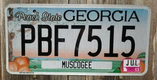 2012 Georgia " Passenger " License Plate W/13 Renew.  Stkr.  (muscogee County)