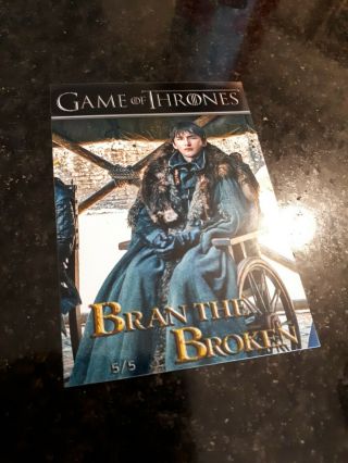 Isaac Hempstead Wright - King Bran I The Broken Game Of Thrones Rare Card 5/5