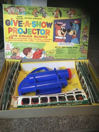 Vintage Chad Valley Give - A - Show Projector & 112 Colour Slides.