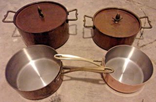 Daniel Cremieux Maison Copper Tri Ply 4 & 6 Qt Dutch Ovens,  2 Sauce Pans 6 Pc