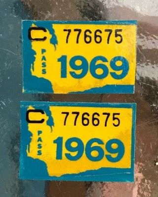 1969 Washington Passenger Vehicle License Plate Tags Pass Wa