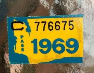 1969 Washington Passenger Vehicle License Plate Tags PASS WA 3