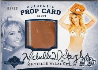 2013 Benchwarmer National Michelle Mclaughlin Autograph Glove Prop Card /10
