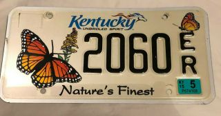 Kentucky License Plate - Tagged 2015 - Butterfly & Nature 