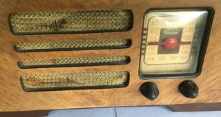 Rare 1930 - 40 ' s Vintage Philco Transitone Tabletop Tube Radio with Sessions Clock 3
