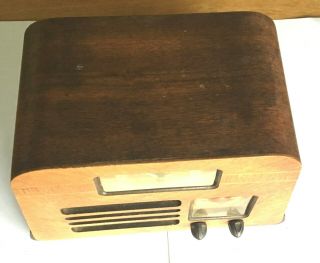 Rare 1930 - 40 ' s Vintage Philco Transitone Tabletop Tube Radio with Sessions Clock 5