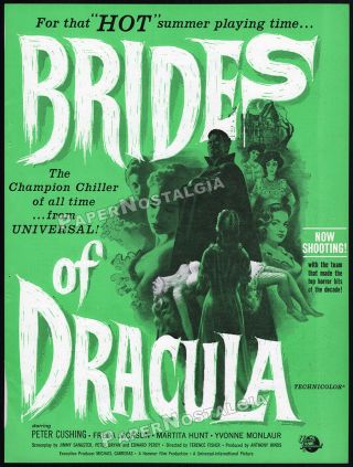 Brides Of Dracula_original 1960 Trade Ad / Promo_hammer Horror_peter Cushing