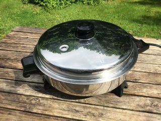 1972 Saladmaster Electric Oil Core Skillet 7817 Vapo Lid,  Cleaned &