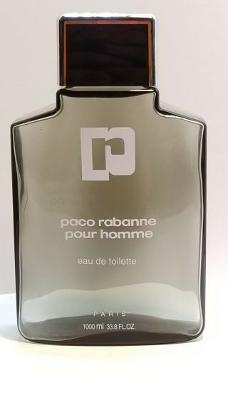Paco Rabanne Pour Homme Eau De Toilette Large Store Display Bottle 33.  8 Fl.  Oz.