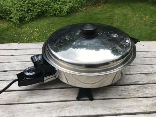 1973 Saladmaster Electric Oil Core Skillet 7817 Vapo Lid,  Cleaned &