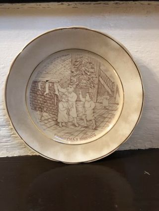 Antique Child’s Christmas Plate Children’s Plate Christmas 7 Inches